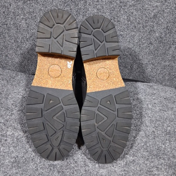 Earth Elements Taylen Boot Bootie Lug Sole Patchwork Black Leather Size 12M - Picture 9 of 10